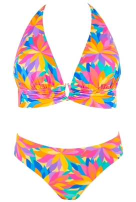 Self 25 556CP3 Capri multi orange liście strój kąpielowy dwuczęściowy