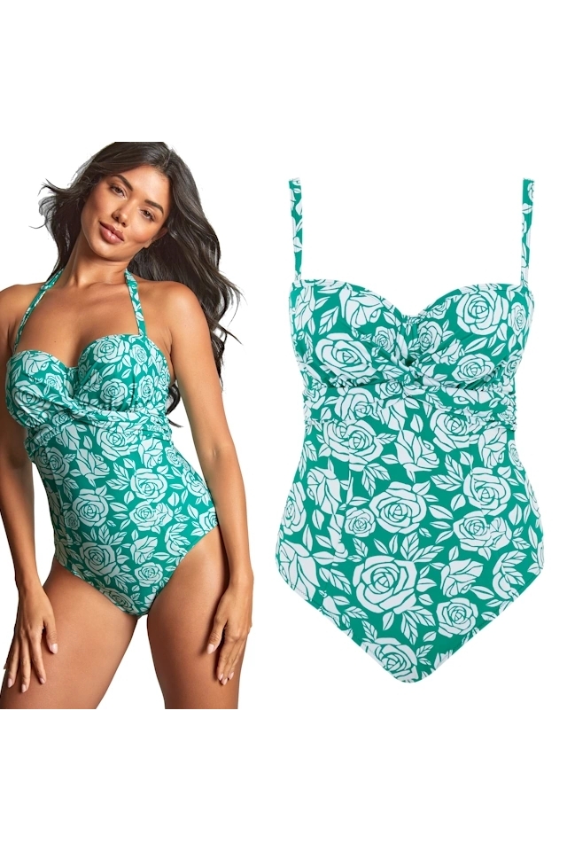 Panache English Rose print jednoczęściowy strój kąpielowy