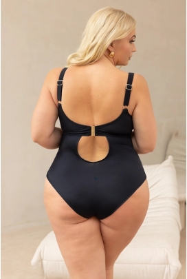 KrisLine Tropea white black body fullcup jednoczęściowy kostium kąpielowy