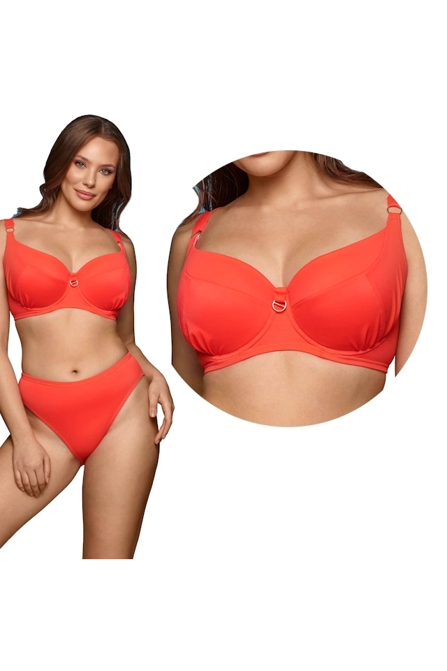 Dalia Ginger K24 koral neon 2cz usztywniany biustonosz do stroju kąpielowego