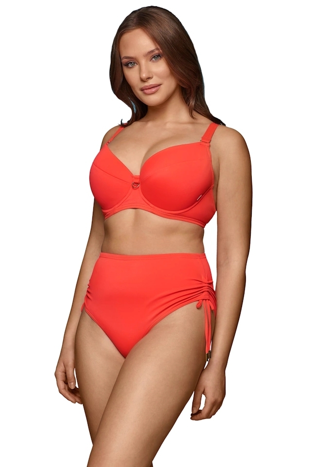 Dalia Ginger koral neon figi maxi z troczkami do stroju kąpielowego