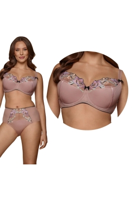 Dalia Eleonora mocca kwiaty K24 biustonosz semi-soft