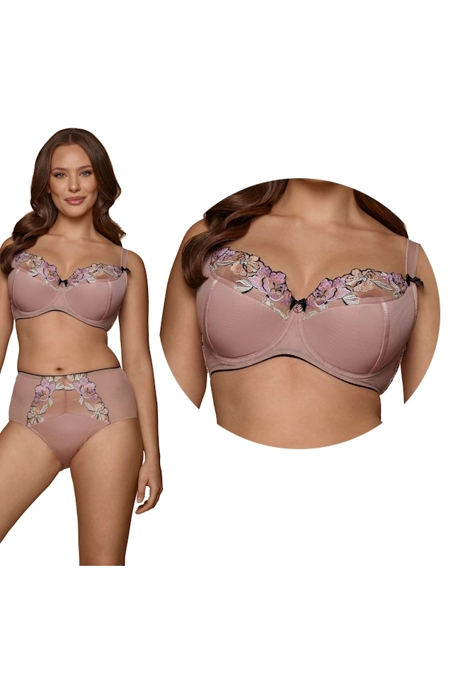 Dalia Eleonora mocca kwiaty K24 biustonosz semi-soft