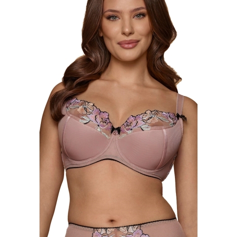 Dalia Eleonora mocca kwiaty K24 biustonosz semi-soft Dalia Eleonora mocca kwiaty K24 biustonosz semi-soft