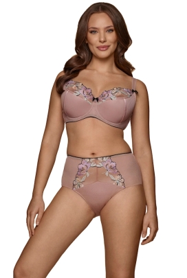 Dalia Eleonora mocca kwiaty figi maxi