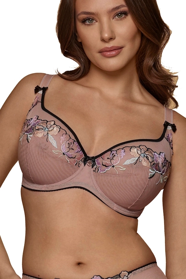 Dalia Eleonora mocca kwiaty K42 biustonosz semi-soft