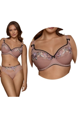 Dalia Eleonora mocca kwiaty K42 biustonosz semi-soft