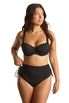 Panache Signature black figi midi z troczkami do stroju kąpielowego