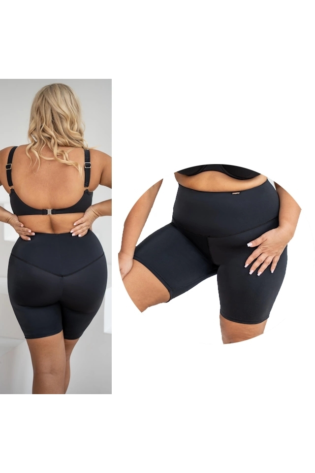 KrisLine Solar black swimshorts maxi majtki kąpielowe z długimi nogawkami