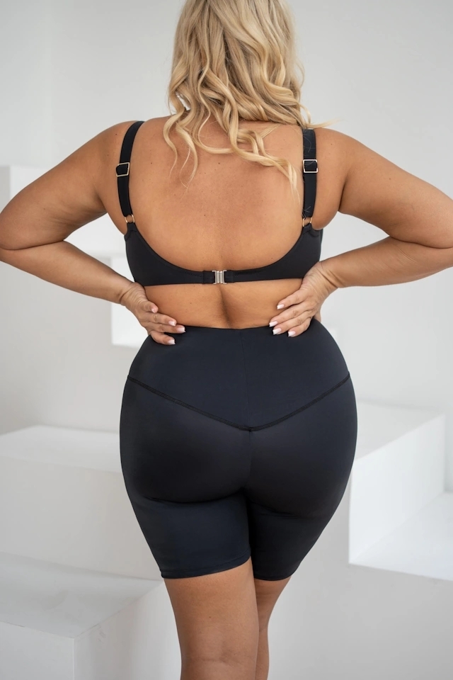 KrisLine Solar black swimshorts maxi majtki kąpielowe z długimi nogawkami