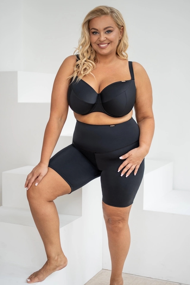 KrisLine Solar black swimshorts maxi majtki kąpielowe z długimi nogawkami