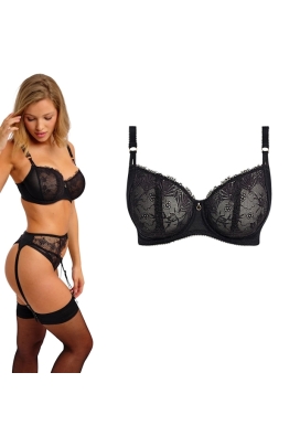 Freya Fascinate black half-cup biustonosz soft