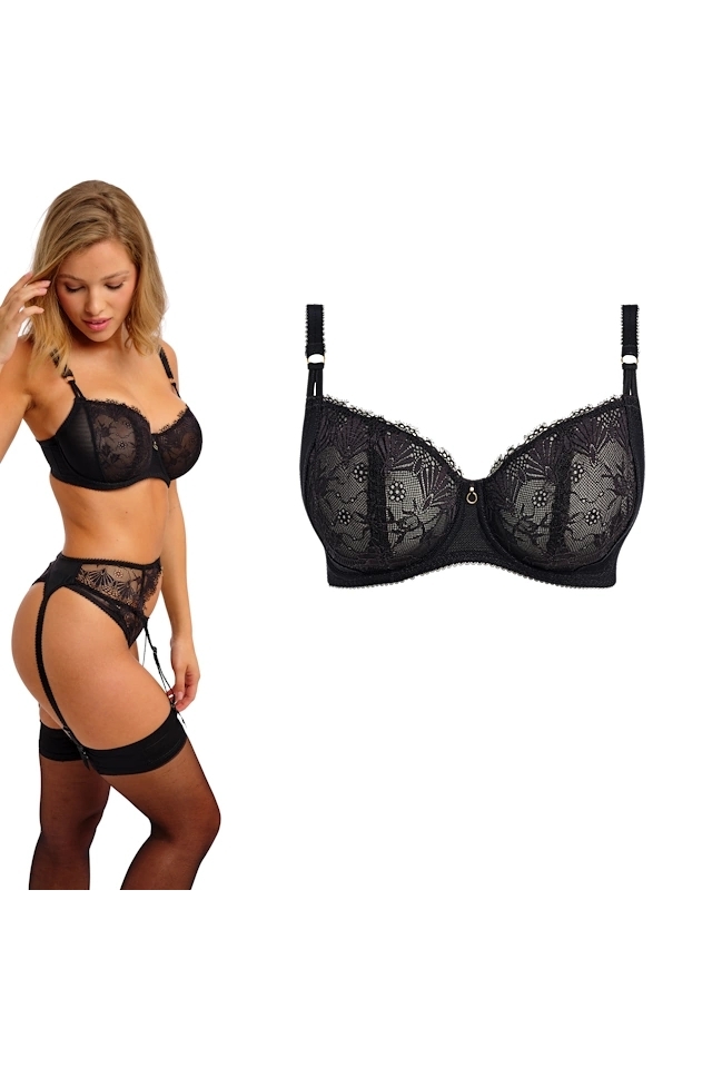 Freya Fascinate black half-cup biustonosz soft