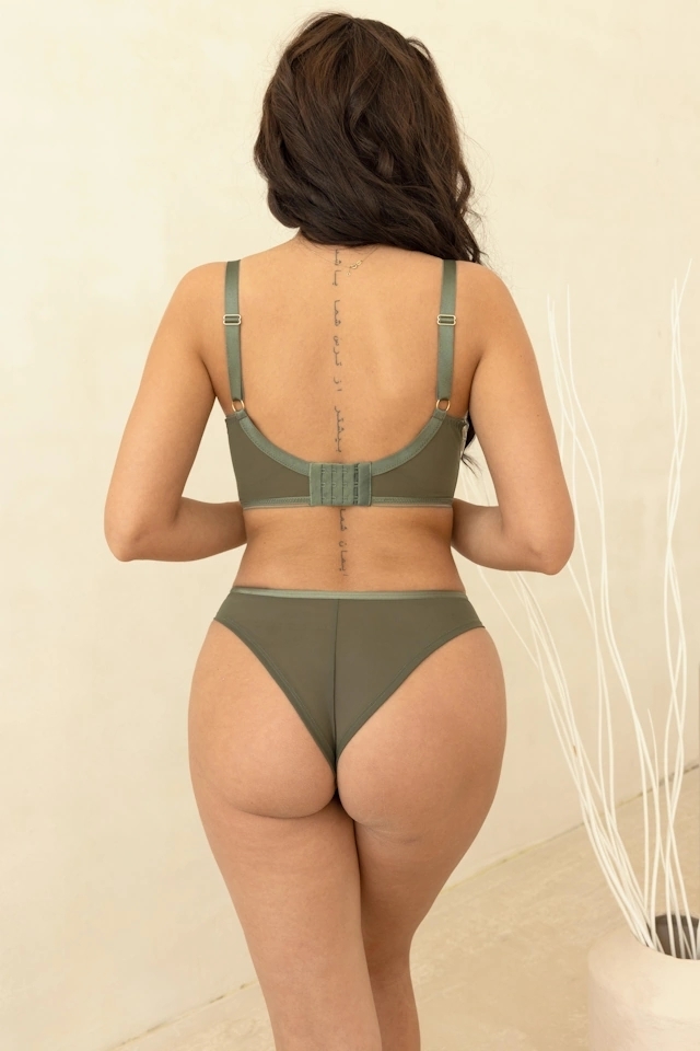 KrisLine Lulu khaki half-cup biustonosz soft