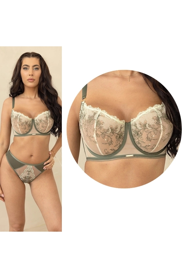 KrisLine Lulu khaki half-cup biustonosz soft