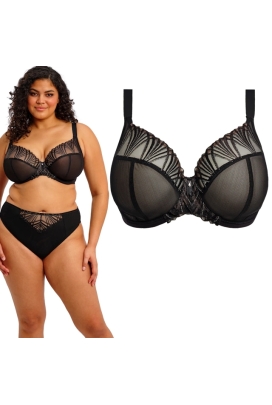 Elomi Reja black plunge biustonosz soft