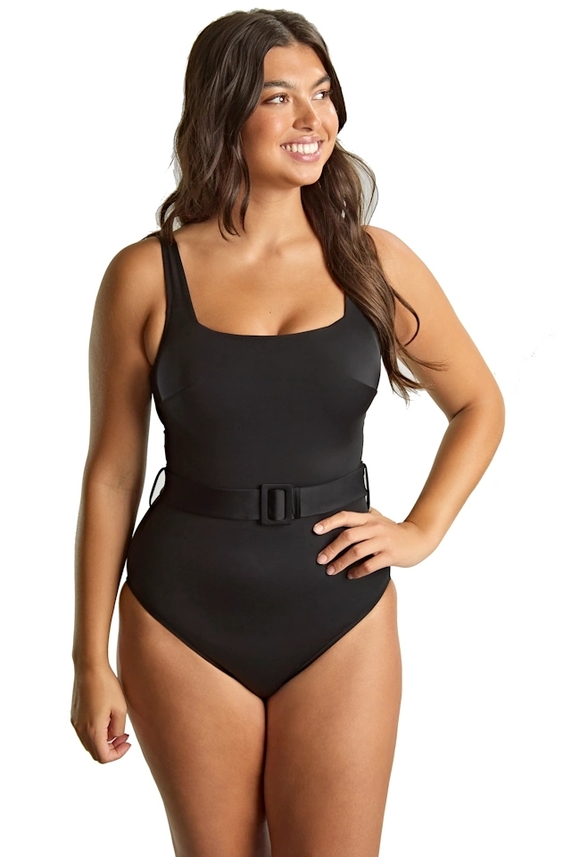 Panache Signature black jednoczęściowy strój kąpielowy z fiszbinami