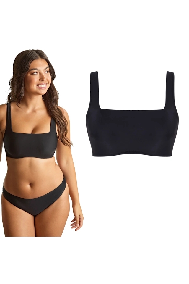 Panache Signature black crop top soft biustonosz do stroju kąpielowego