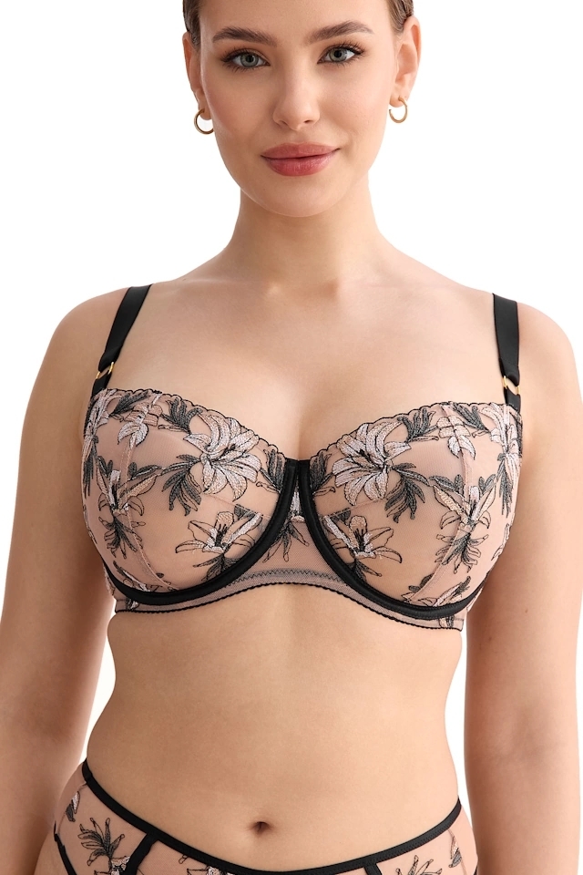 Ewa Bien Salma beżowo-czarny B139 biustonosz soft