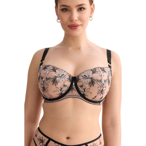Ewa Bien Salma beżowo-czarny B139 biustonosz soft