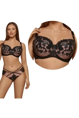 Dalia Winter róż czerń kwiaty K24 biustonosz semi-soft