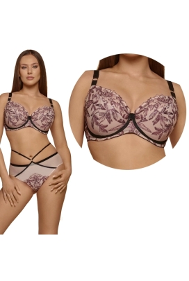 Dalia Avril malinowy brokat K26 biustonosz soft