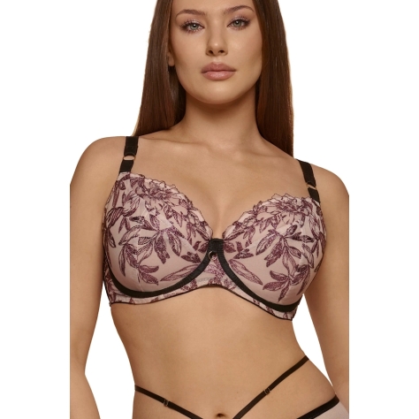 Dalia Avril malinowy brokat K26 biustonosz soft