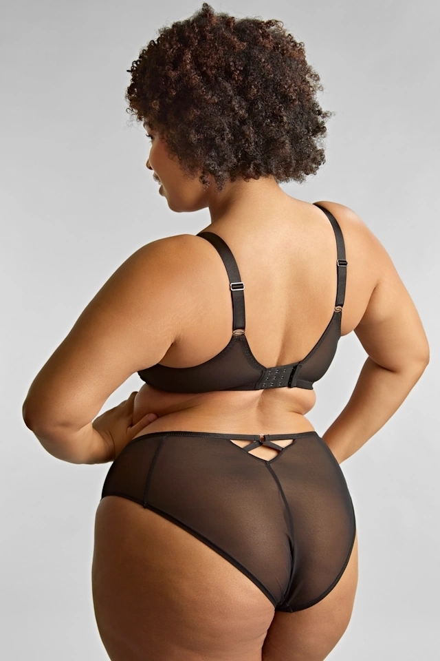 Sculptresse by Panache Ella black sequin figi wysokie