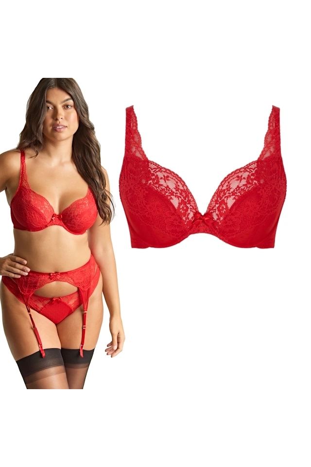 Panache Heidi ruby red high apex biustonosz plunge soft
