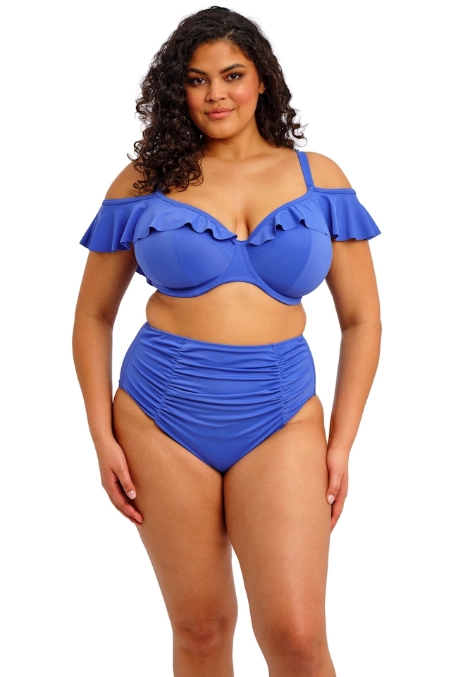 Elomi Plain Sailing azure top z falbanką soft biustonosz do stroju kąpielowego