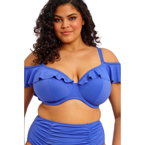 Elomi Plain Sailing azure top z falbanką soft biustonosz do stroju kąpielowego