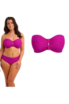 Fantasie Beach Waves bright fuchsia bandeau biustonosz do stroju kąpielowego