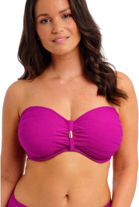 Fantasie Beach Waves bright fuchsia bandeau biustonosz do stroju kąpielowego