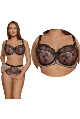 Dalia Roma K24 czarny mocca biustonosz semi-soft