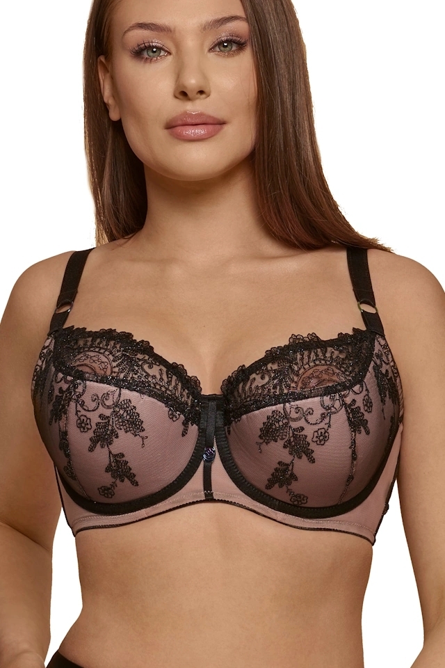 Dalia Roma K24 czarny mocca biustonosz semi-soft