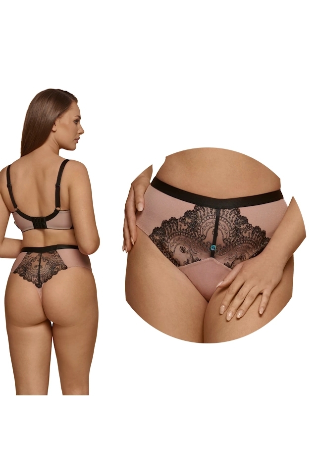 Dalia Roma czarny mocca stringi wysokie