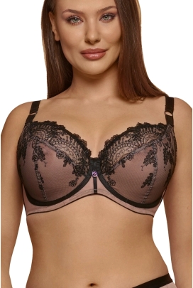 Dalia Roma K26 czarny mocca biustonosz soft