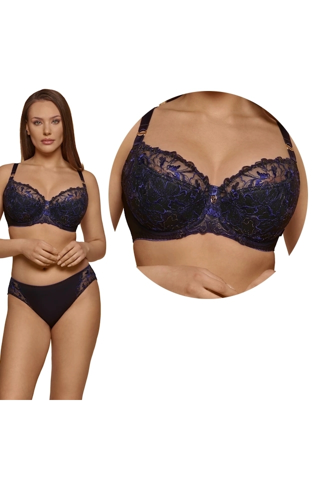 Dalia Cobalt K24 czarny kobalt biustonosz semi-soft
