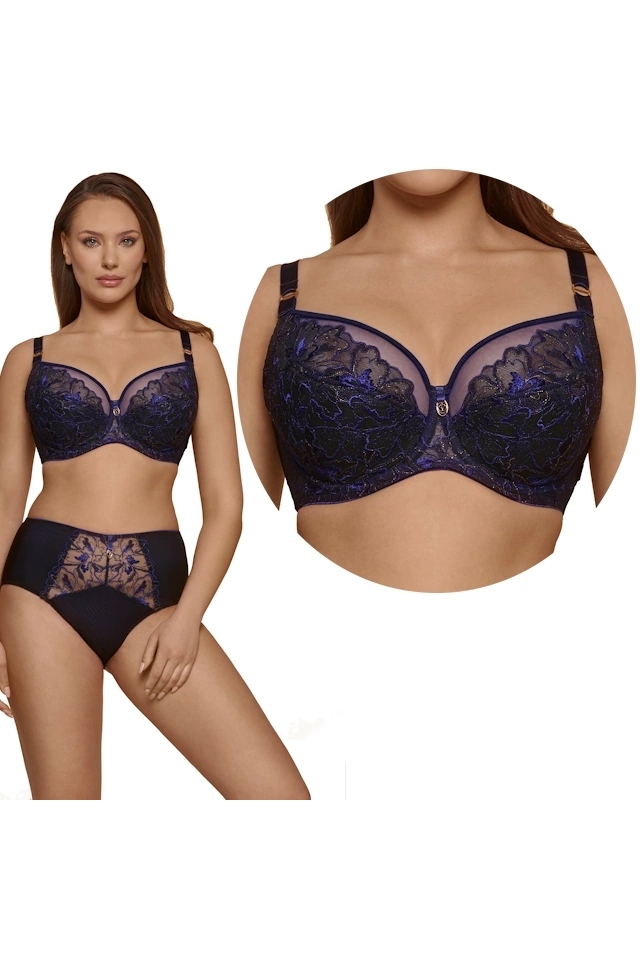 Dalia Cobalt K37 czarny kobalt biustonosz semi-soft