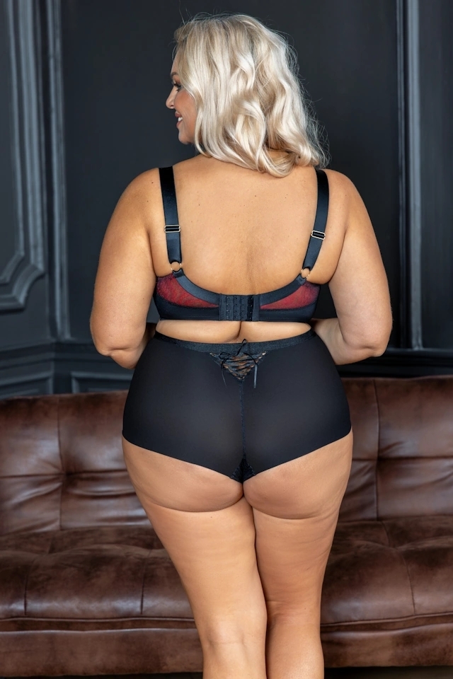 KrisLine Cabaret black red full-cup biustonosz soft