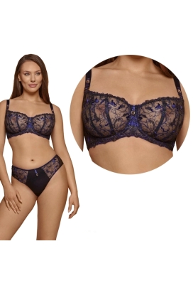 Dalia Cobalt K23 czerń kobalt biustonosz soft