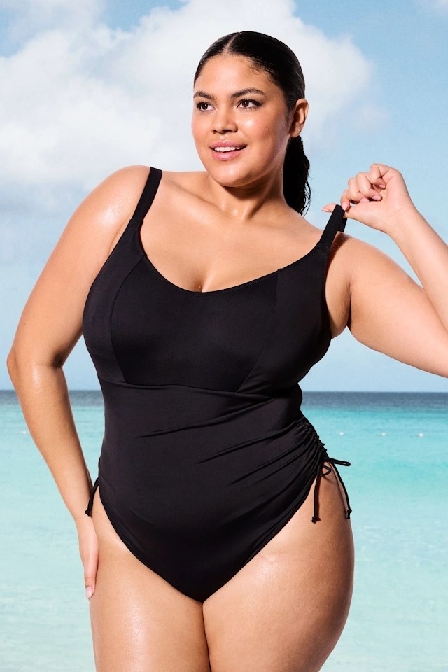 Elomi Plain Sailing black 1cz. strój kąpielowy bez fiszbin soft top
