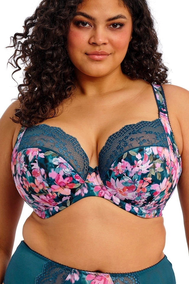 Elomi Lucie teal floral biustonosz soft