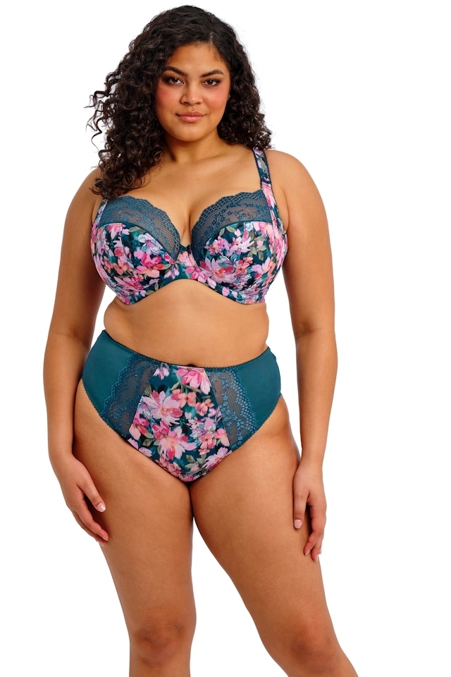 Elomi Lucie teal floral biustonosz soft plunge