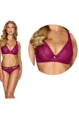 Lupoline 2616 black/purple braletka biustonosz soft