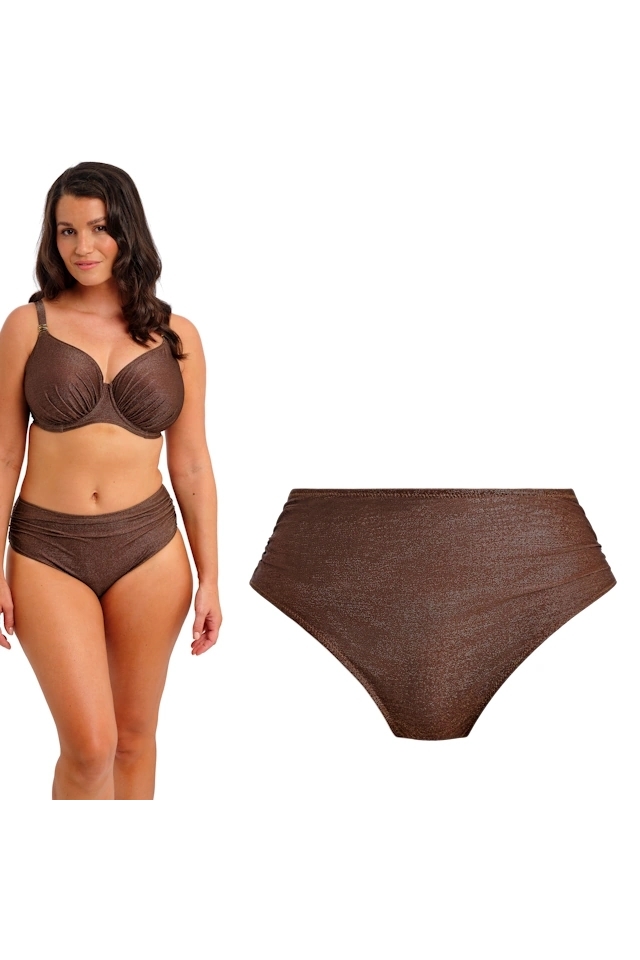 Fantasie Sabana chestnut sparkle figi high waist do stroju kąpielowego