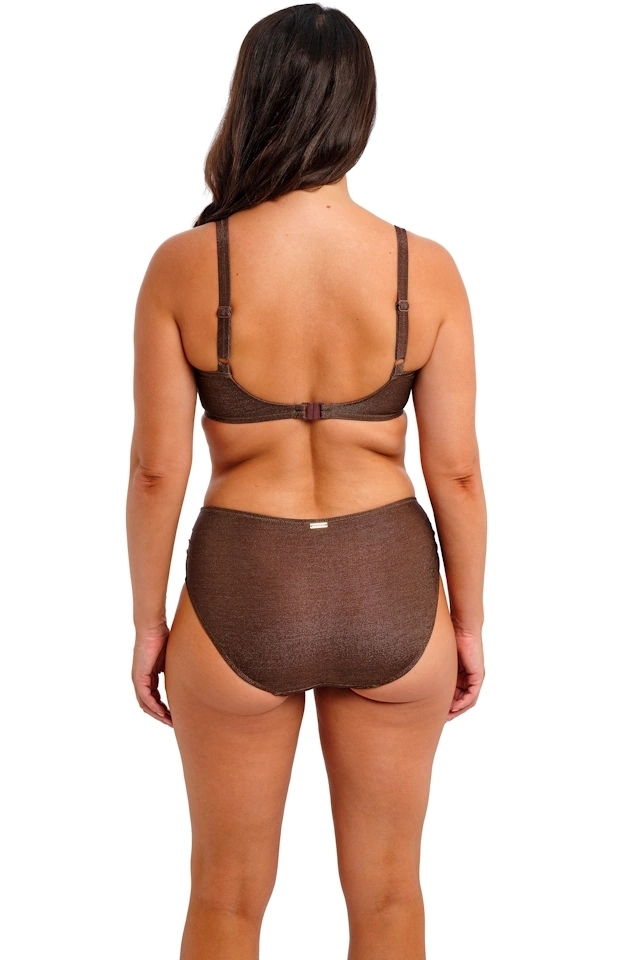 Fantasie Sabana chestnut sparkle figi high waist do stroju kąpielowego