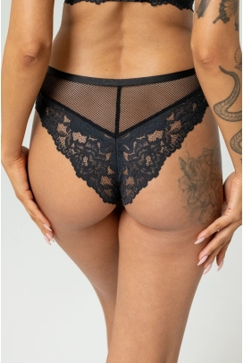 KrisLine Cottonflower black figi stringo-szorty