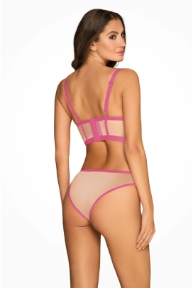 Obsessive Nudelia beż-róż top + figi