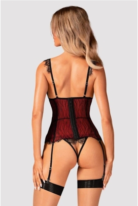 Obsessive Denissa czarno-czerwony gorset + stringi